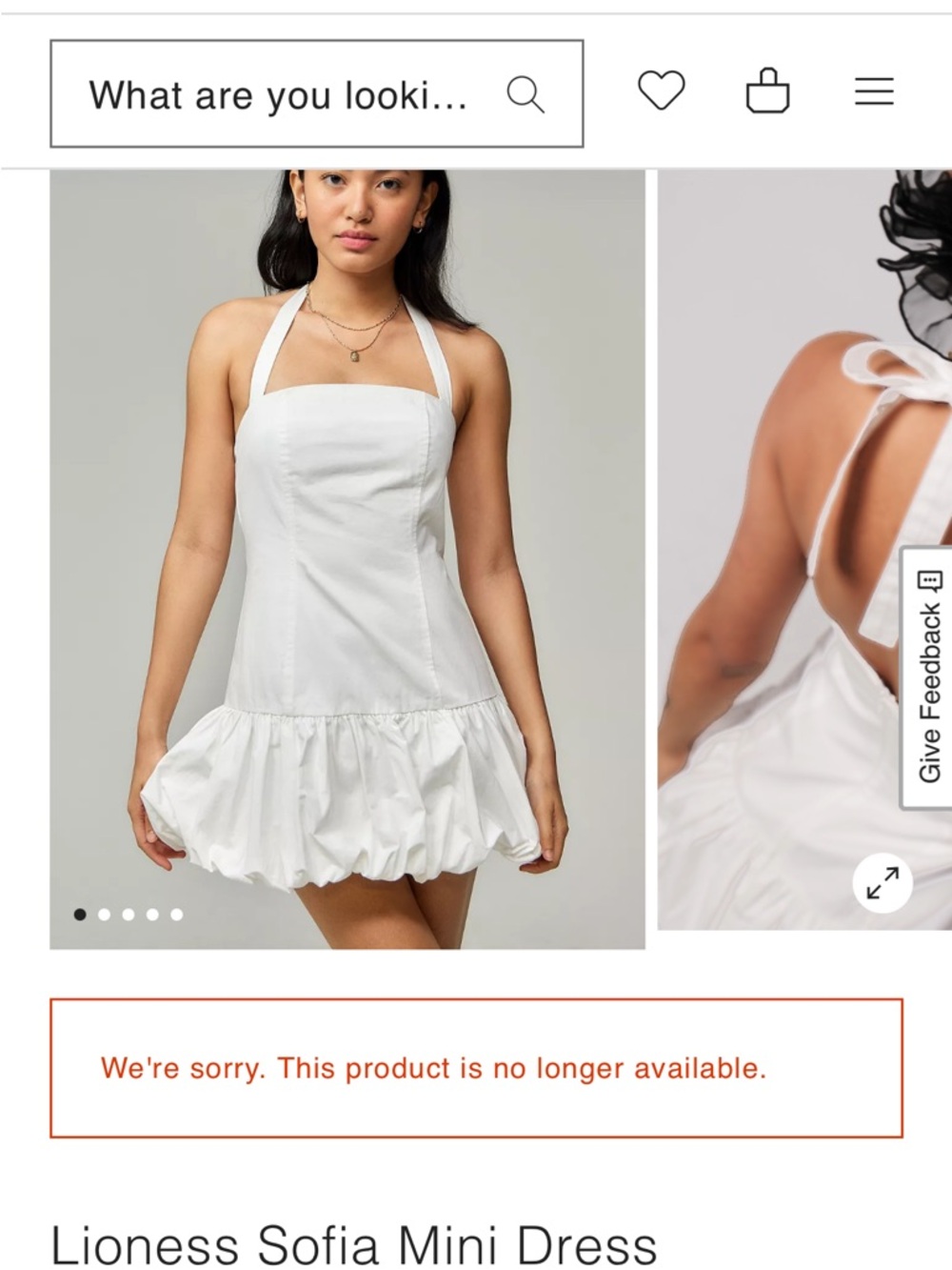 Lioness White Halter Bubble-Hem Mini Dress
